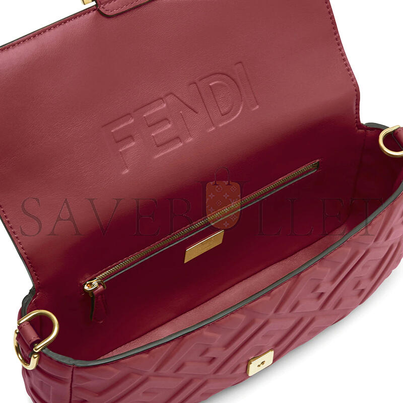 F**di baguette burgundy leather bag 8br600at57f1cgf (27*15*6cm)